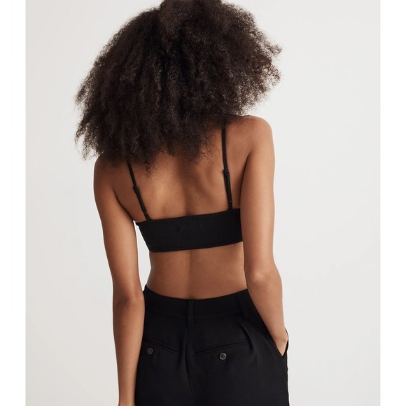 NWT Madewell Scoopneck Bralette in Sleekhold Black Size XS - Picture 2 of 7